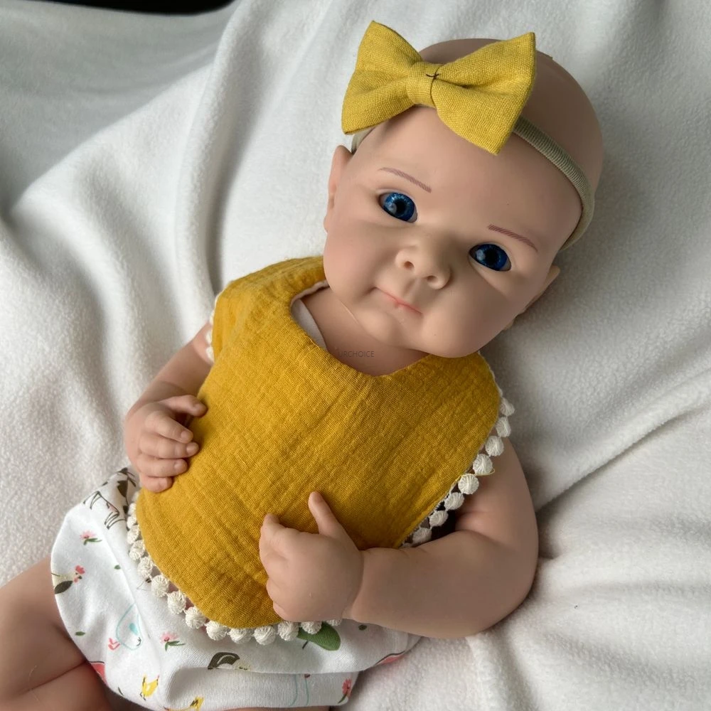 

19Inch Pretty Girl Bettie Open Blue Eyes Full Soft Silicone Reborn Baby Realistic Collectible Doll Washable Body for Kids Toy