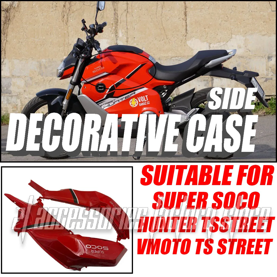 Super Soco Exclusive Protective Case Decorative Panel Side Covers for VMOTO TS Street Hunter TsStreet - New
