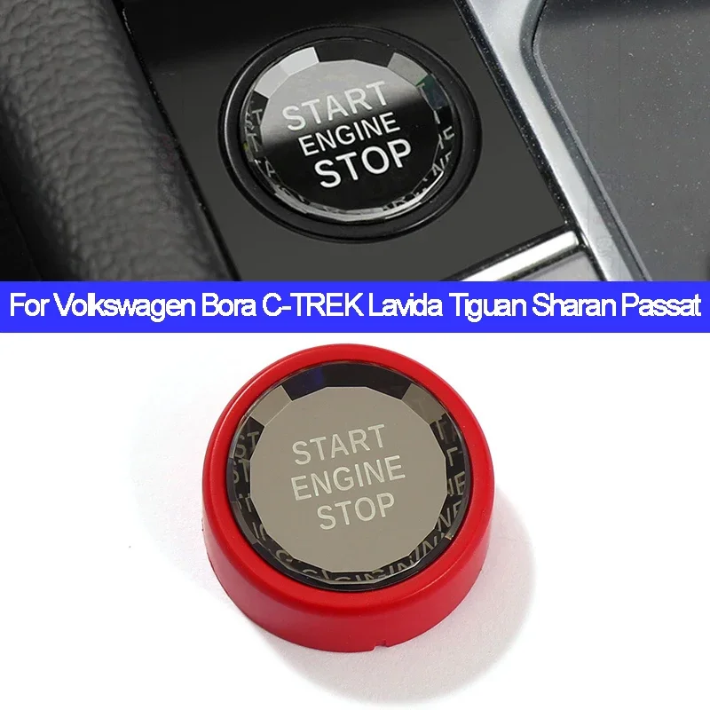 Crystal Style Start Stop Engine Switch Button Cover for Volkswagen Bora C-TREK Lavida Cross Lavida Tiguan Sharan Passat