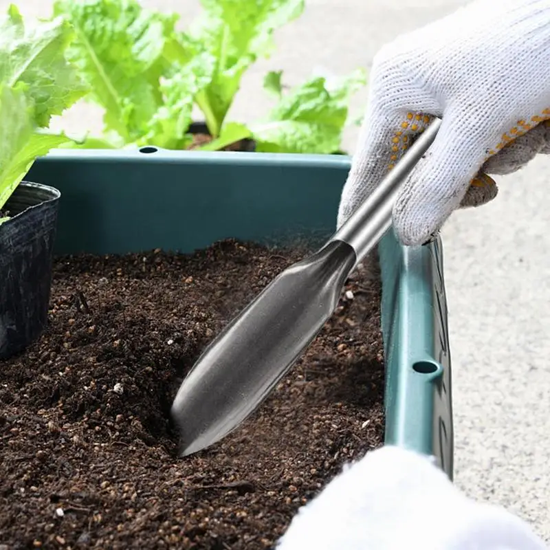 Pala pequeña de acero inoxidable para jardín, herramienta de deshierbe para excavación de jardinería, resistente al óxido, pala para flores