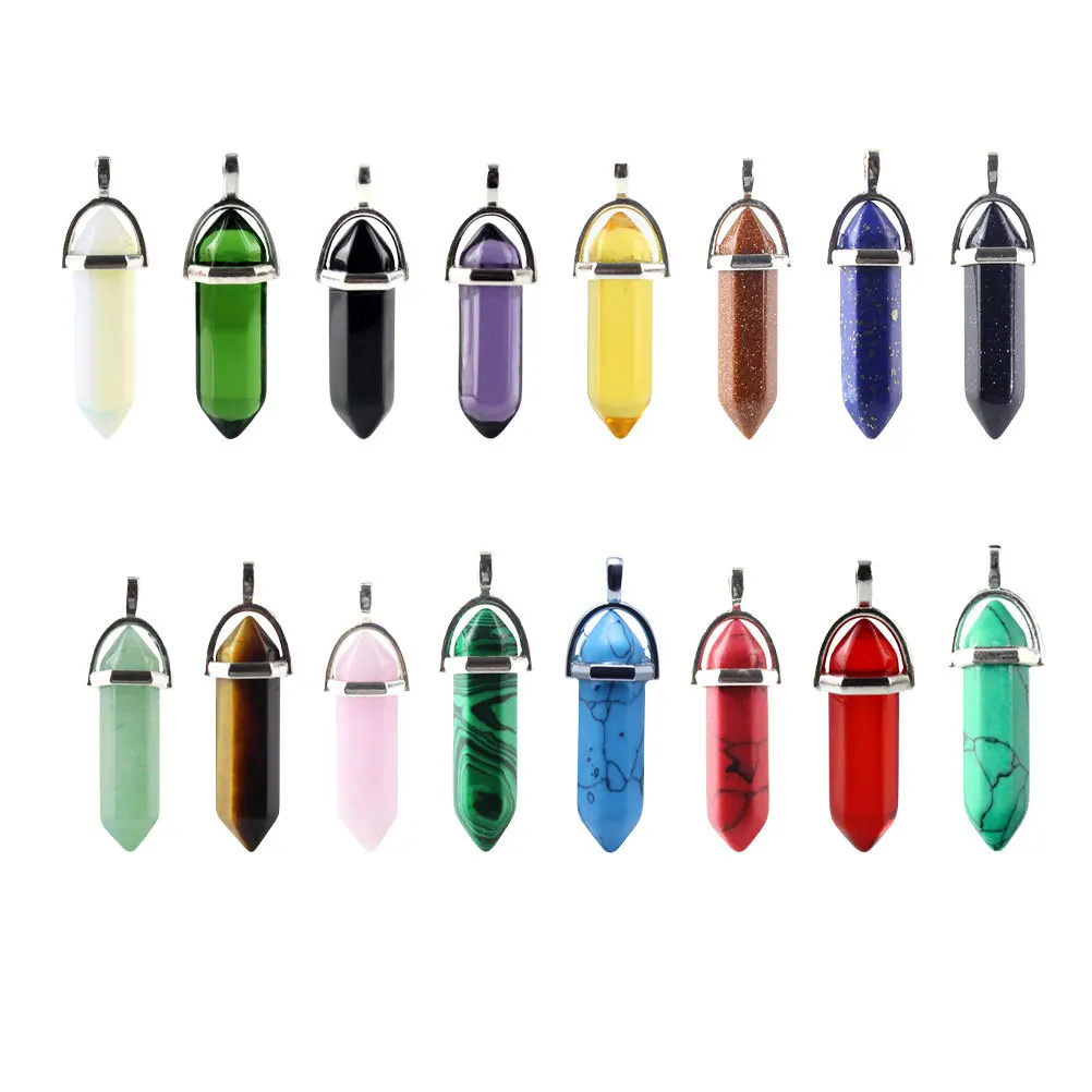 

16 шт. хрустальные подвески, разноцветные шестиугольные подвески из натурального камня для изготовления ювелирных изделий своими руками, ожерелье, браслет, брелок, поставка для рукоделия