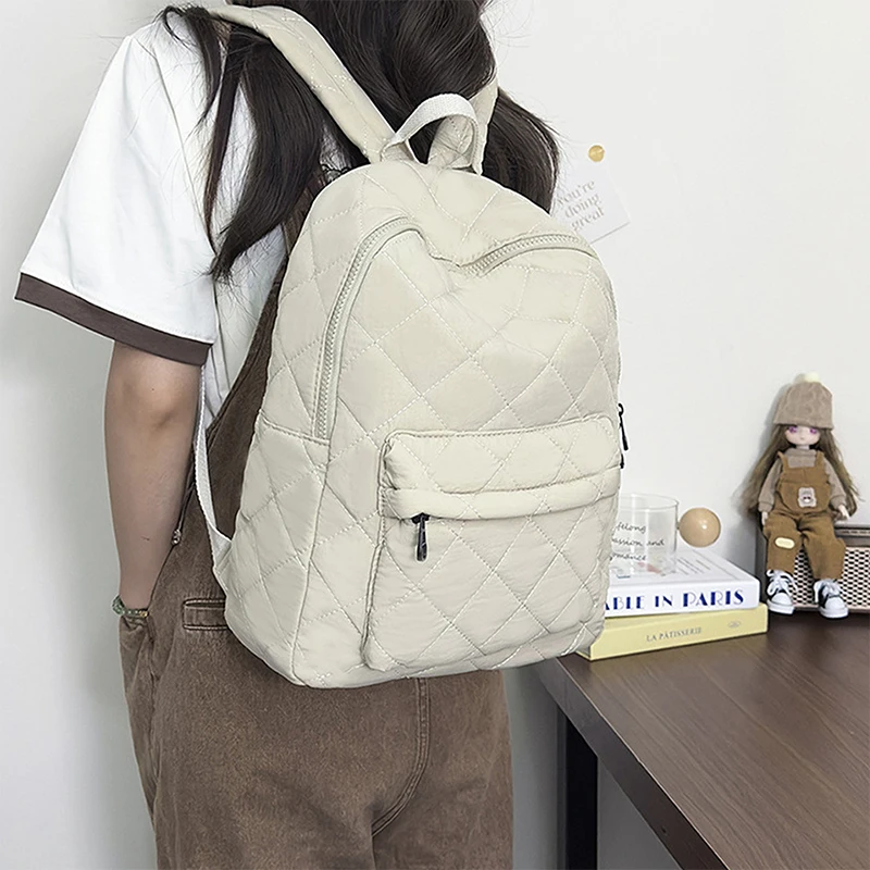 

Стильный стеганый рюкзак для женщин, модная школьная сумка для девочек-подростков, легкий рюкзак, дорожная сумка