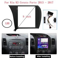 9.7 2 Din Head Unit Car Radio Fascia For Kia K3 Cerato Forte 2013 - 2017 Auto Stereo Audio Player DVD Panel Dash Kit Frame Bezel