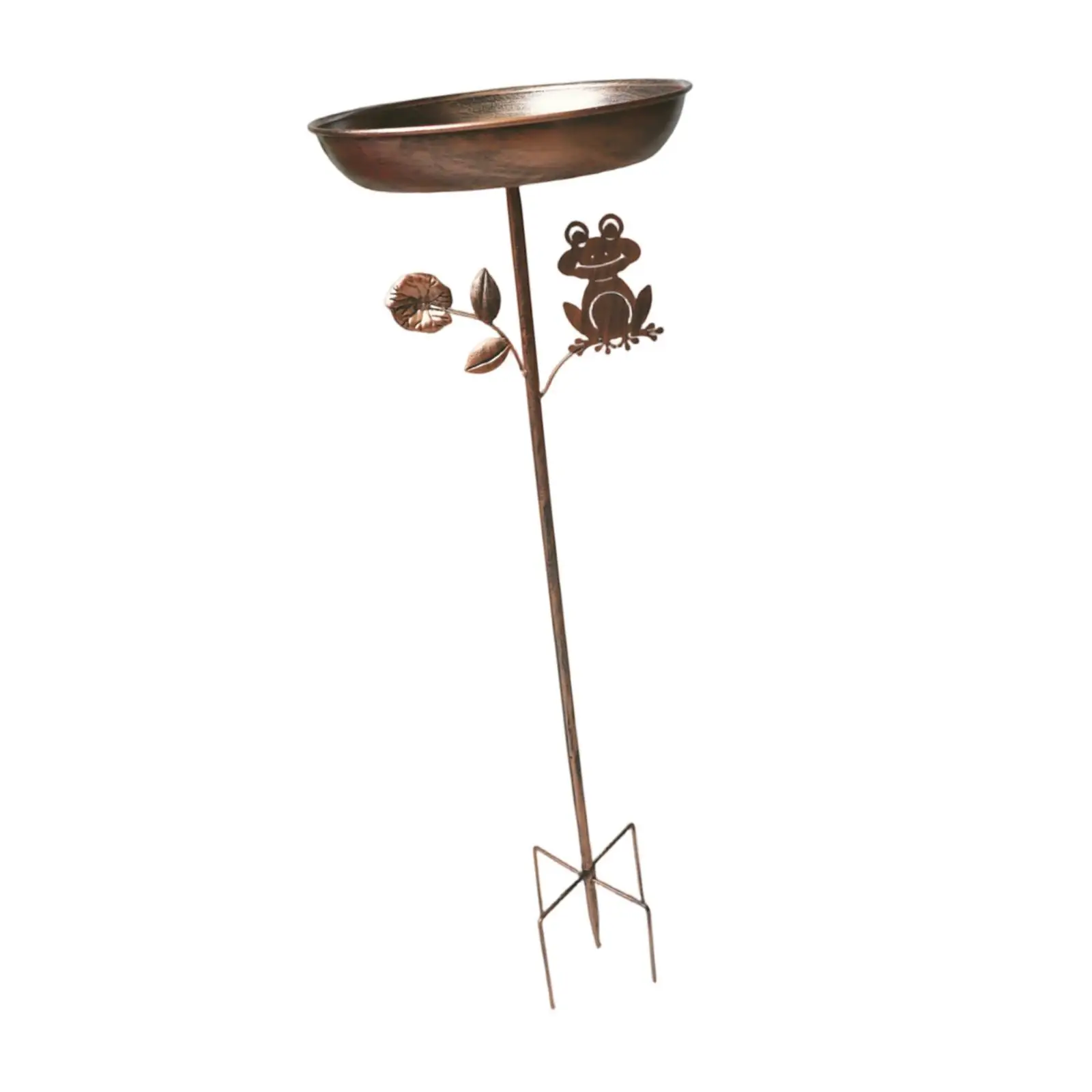 Garden Bird Bath Iron Bird Feeder Decorative Outdoor Birdbath Bowl Stake Stand for Backyard Park Patio