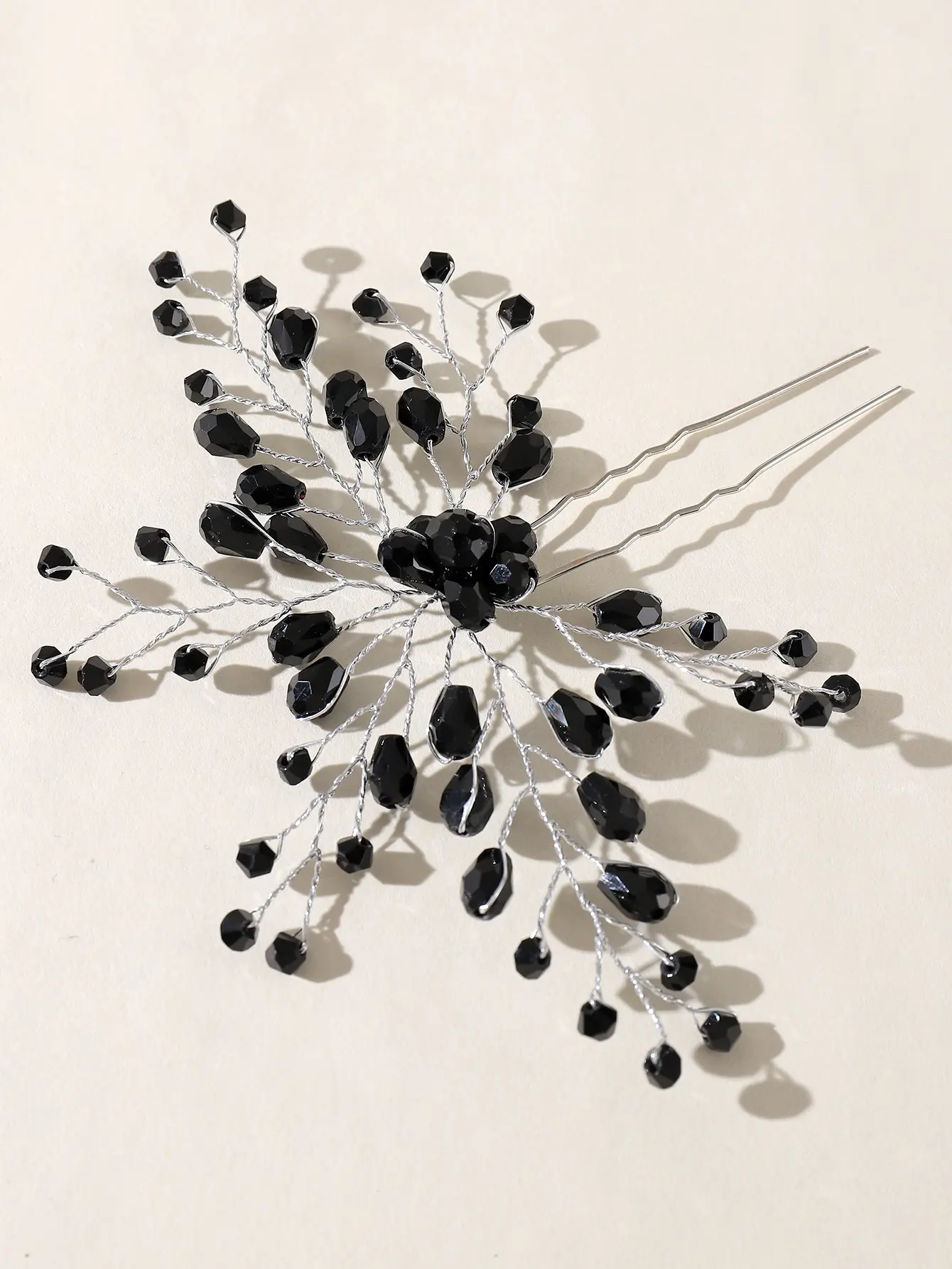 Luxury Bridal Hairpin Crystal Wedding Hair Fork Black and White Rhinestones Hair Headpiece Golden Aolly Jewelry Hair Accessories