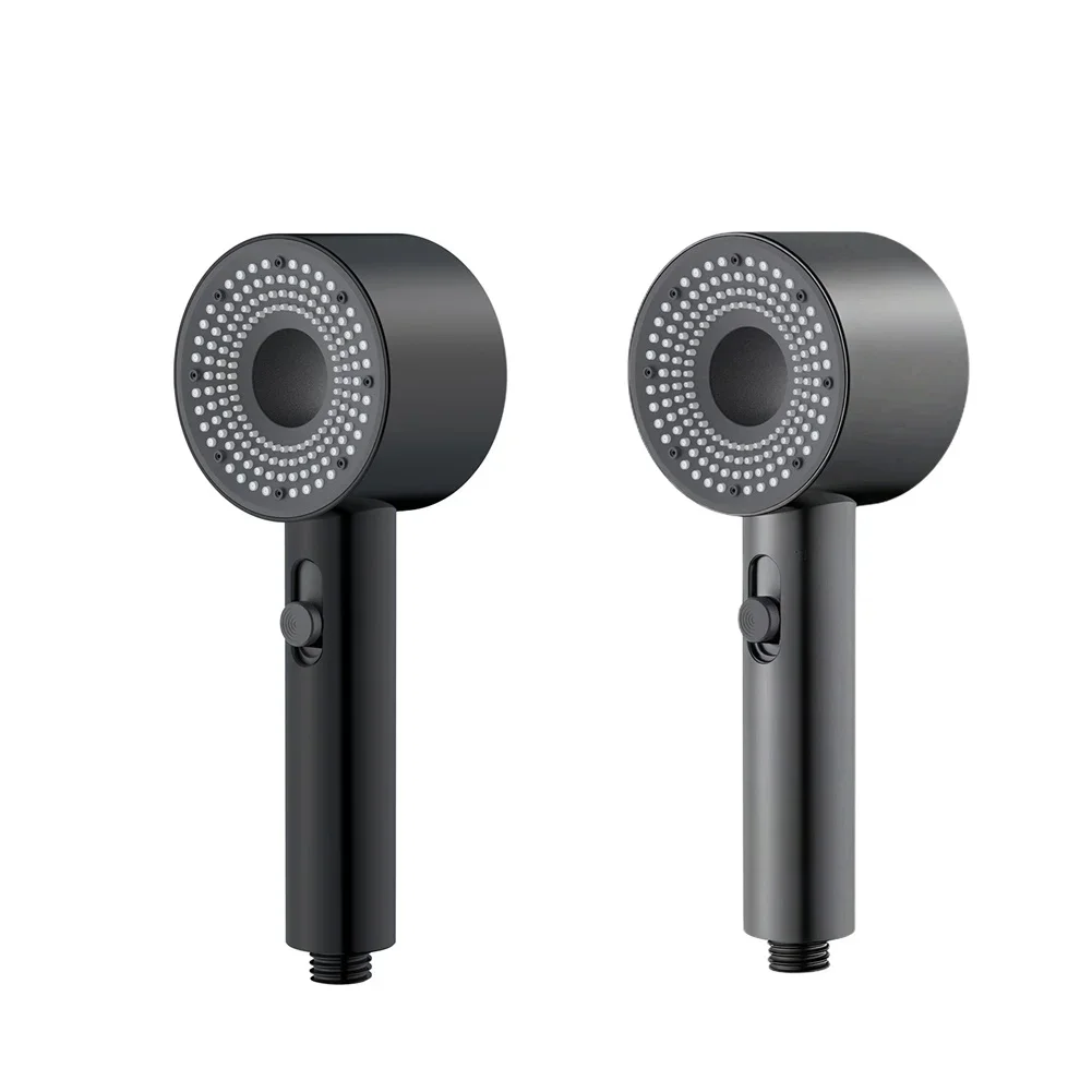

1pc 2 Speed Turbocharged Handheld Shower Head With Fine Bubble Rain Shower One-Key Stop Handheld Showerhead Bathroom Accessories