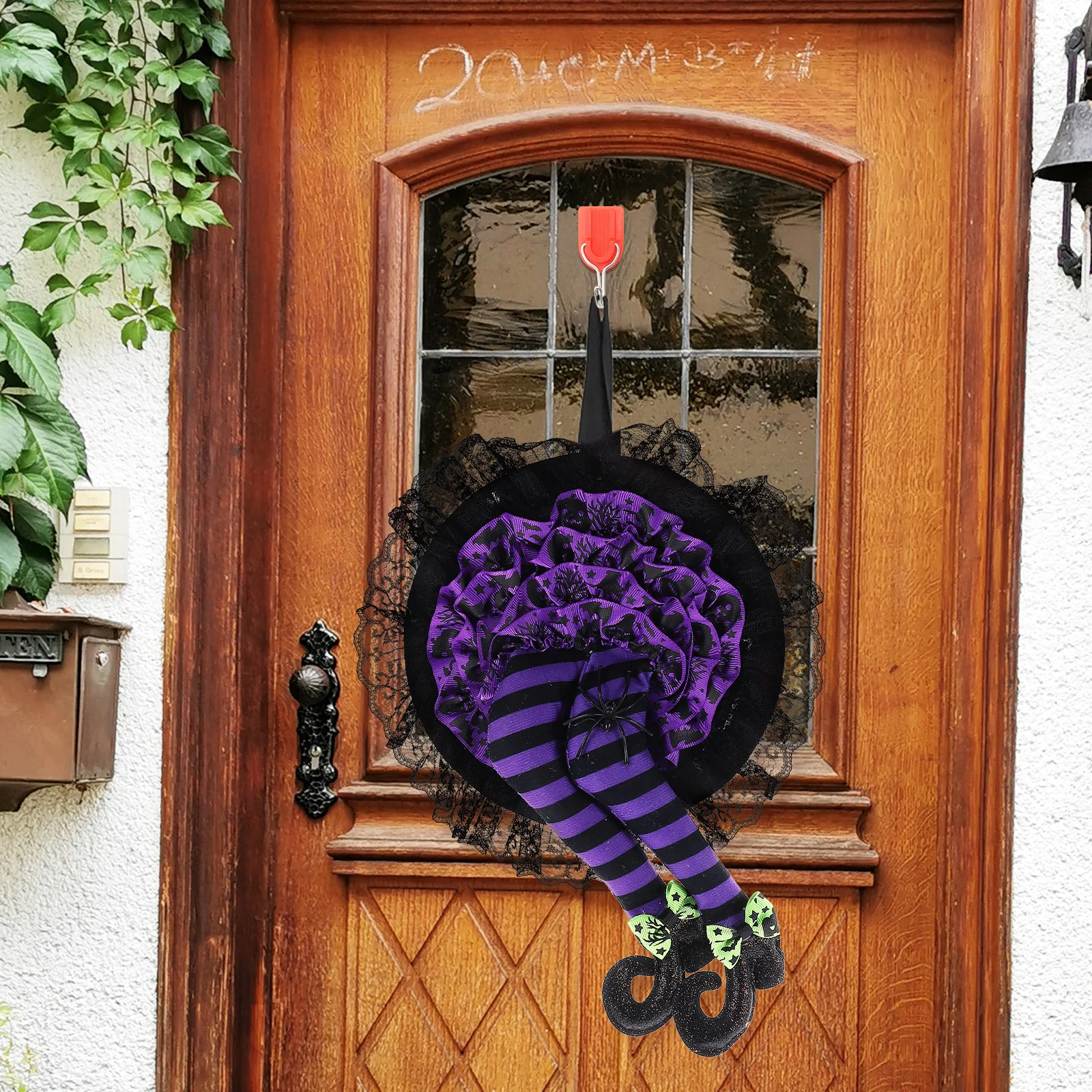 

Halloween Witch Legs Hanging Ornament Easy to Hang Door Window Wall Party Decor Halloween Wreath Party Layout Props