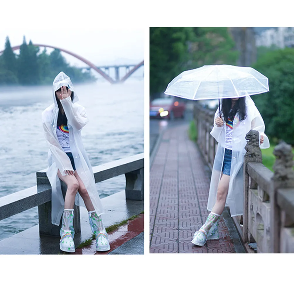 

2 шт. взрослых дождевиков с капюшоном, прозрачные водонепроницаемые пончо, легкие складные дождевики для активного отдыха, универсальный размер