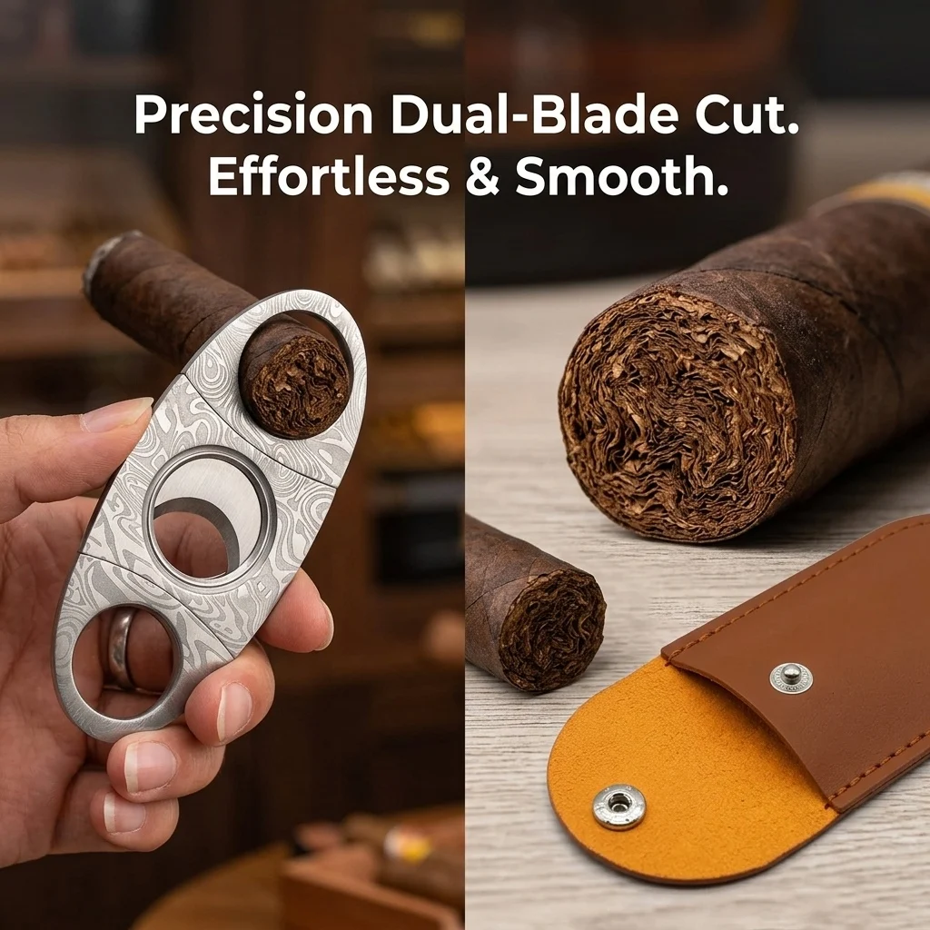 Manual Stainless Steel Cigar Cutter Sharp Cutting Tool Holiday Gift Premium Smoking Accessory Men