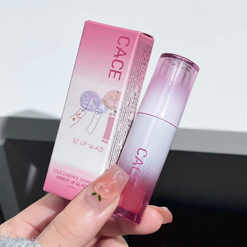 CACE Mirror Lipgloss, feuchtigkeitsspendender Lippenstift, wasser- und leichte Lippenglasur, nicht leicht zu kleben, Lipgloss, rosa Farbkosmetik