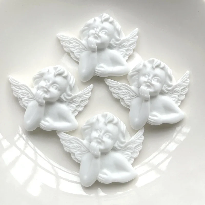 6 pieces 34mm * 26mm cute new resin European Cupid Angel Cameo  flat back Cabochon art DIY craft decoration party pendants