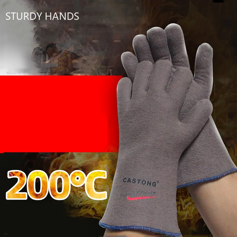 

1Pair Household Heat Insulation Anti-scalding Gloves Labor Protection High Temperature Resistance Gloves Kitchen Gloves