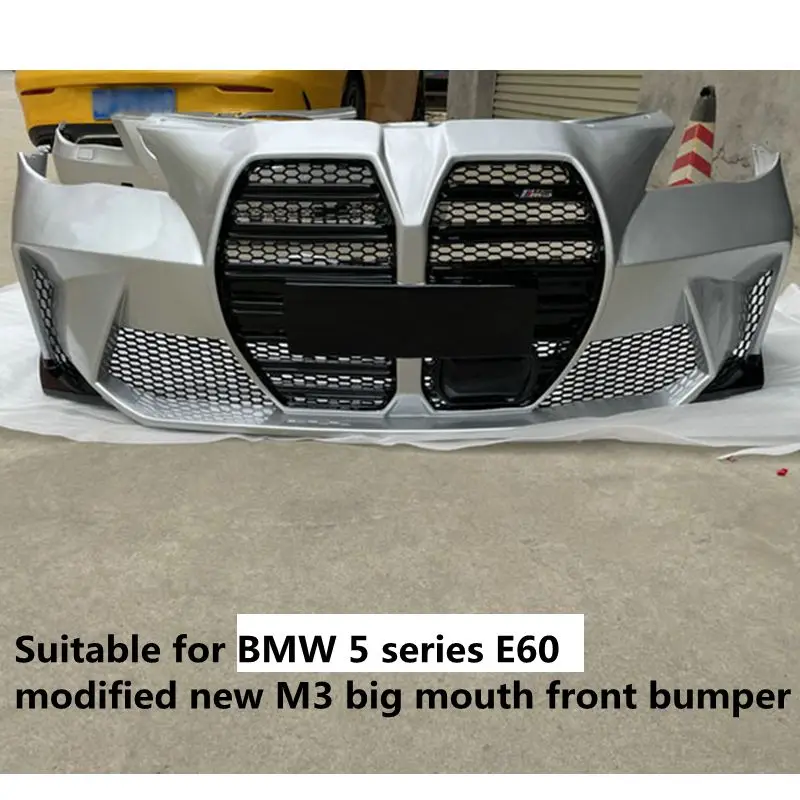 For  5 Series E60 Tuning New M4 Style Front Bumper with Grille for BMW Body Kit Car Bumper 2002 - 2010 E60