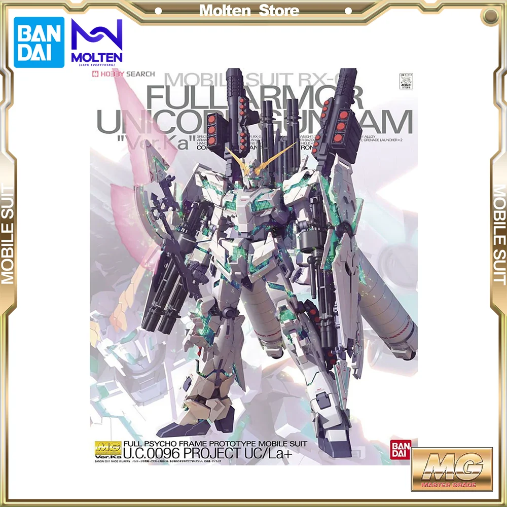 BANDAI MG Full Armor Unicorn Gundam Ver.Ka 1/100 Scale Mobile Suit Gundam UC (Unicorn) Gunpla Model Kit Assembly Action Figure