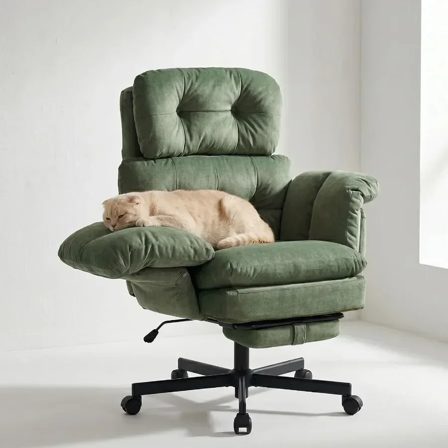 Criss Cross Office Chair with Feet Rest, Big and Tall Office Desk Chairs with Flip Armrests for Pets and Cross Legged Sitting,