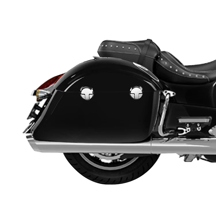 Audio Painted Black Hard Motorcycle Saddlebags with Chrome Latches Key Fit for Indian Chieftain 2014-2018 Springfield 2016-2024