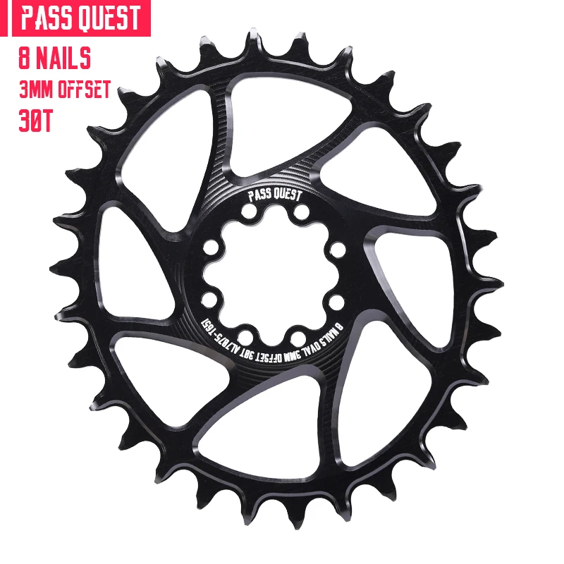 PASS QUEST 3mm Offest MTB 8-Bolt Chainring Narrow Wide Teeth Direct Mount Bike Chainwheel 8 Nail for SRAM FORAXS 28T-44T