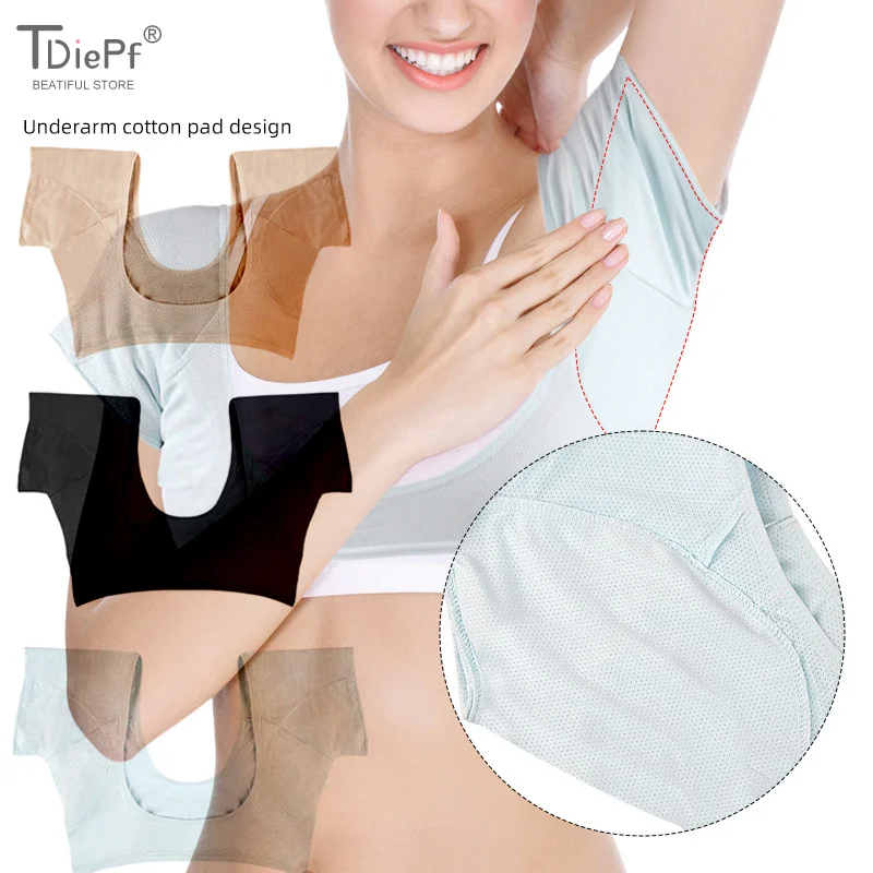 

High Quality Sweat Absorbing Clothes Ultra-thin Mesh Quick-drying Chest Wrap Vest Sweat Proof Underarm Sweat Pads T-shirt Women