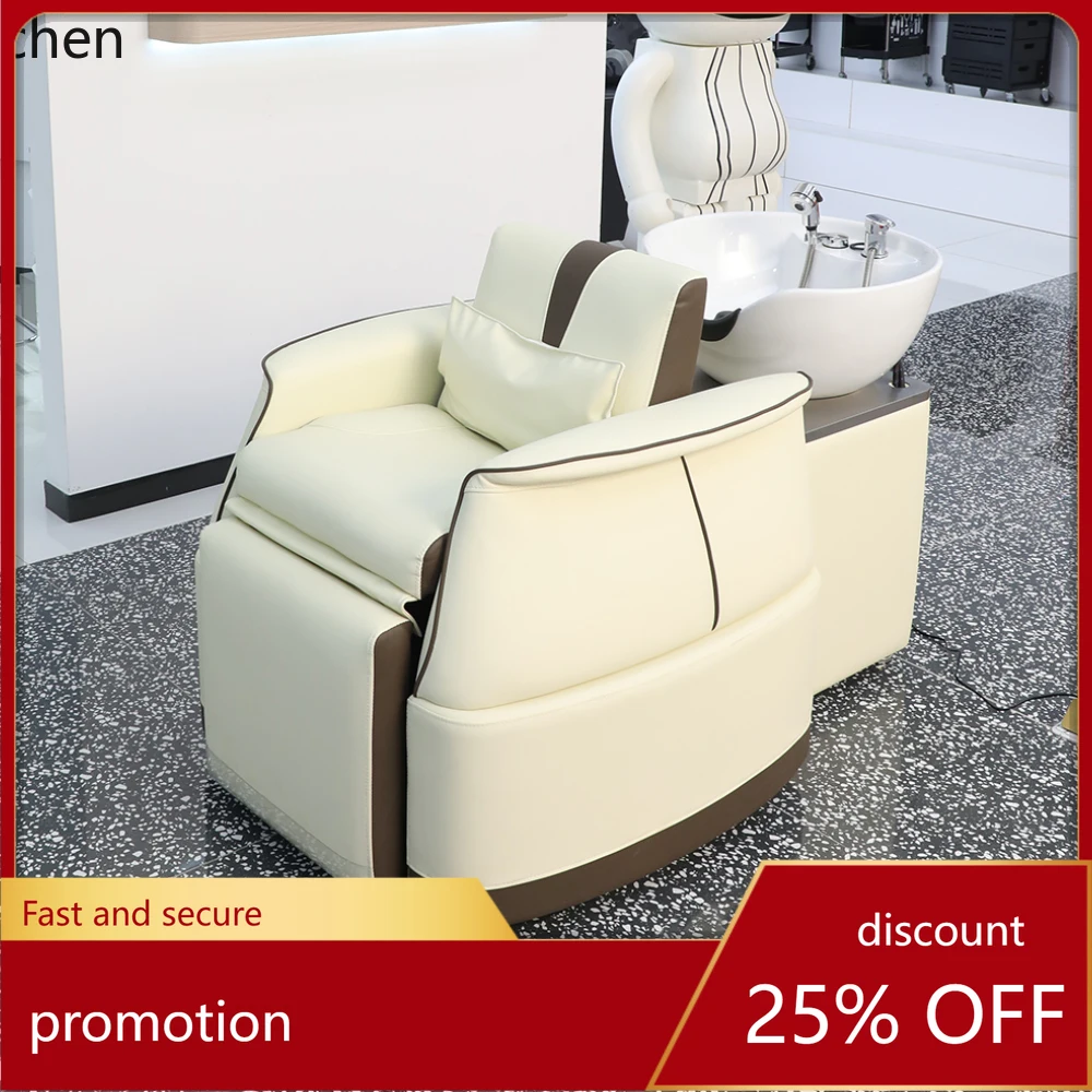 

ZML Shampoo Bed Hair Salon Semi-Reclining Ceramic Shampoo Bed Beauty Salon Electric Lifting Shampoo Bed