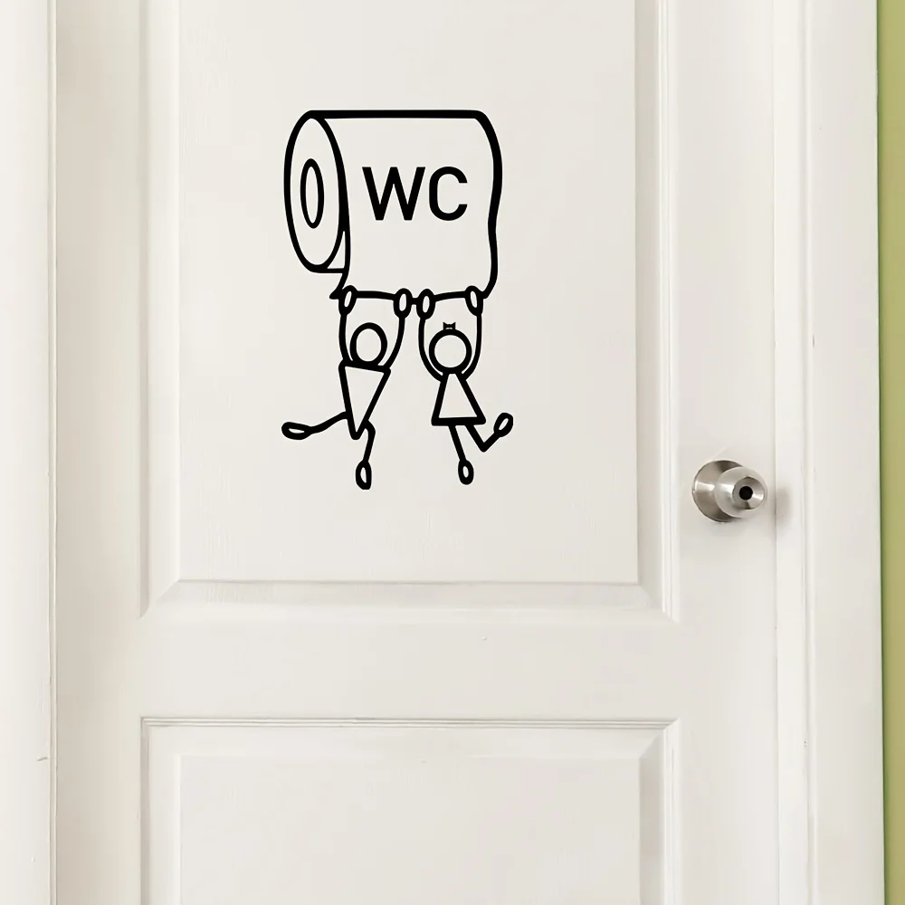 Brand Cute WC Iron Wall Art Funny Toilet Door Sign Home Restroom Kitchen Entryway Decor Cute Wall Hanging