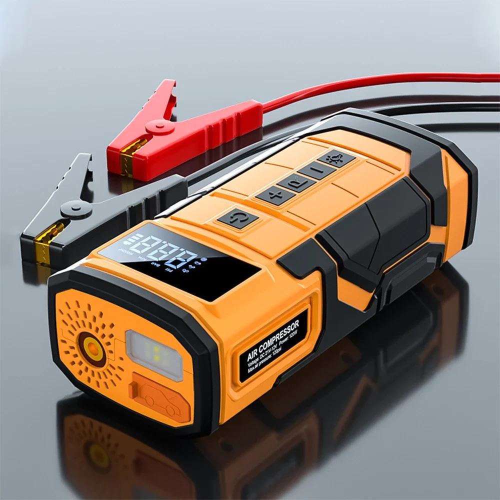 14.8V Car Jump Starter 600A Peak Current Emergency Starter Booster 10000mAh 150PSI Car Booster Starting Air Compressor Tire Pump