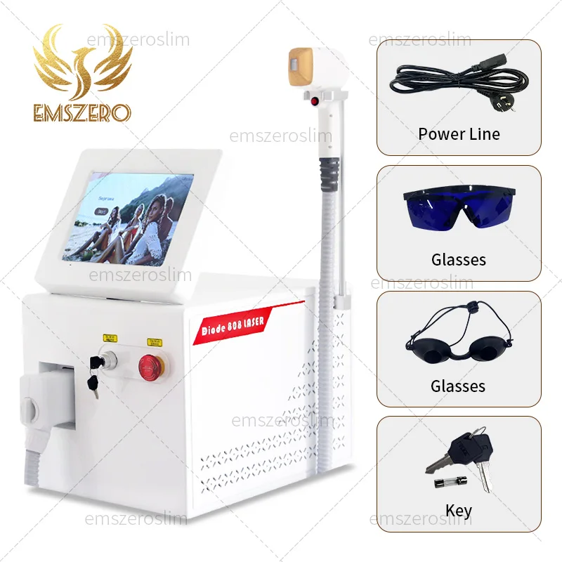 Diode Laser Hair Removal Machine 3 Wavelength 755 1064 808nm Ice Platinum Permanent Painless Hair Removal Alexandrit CE