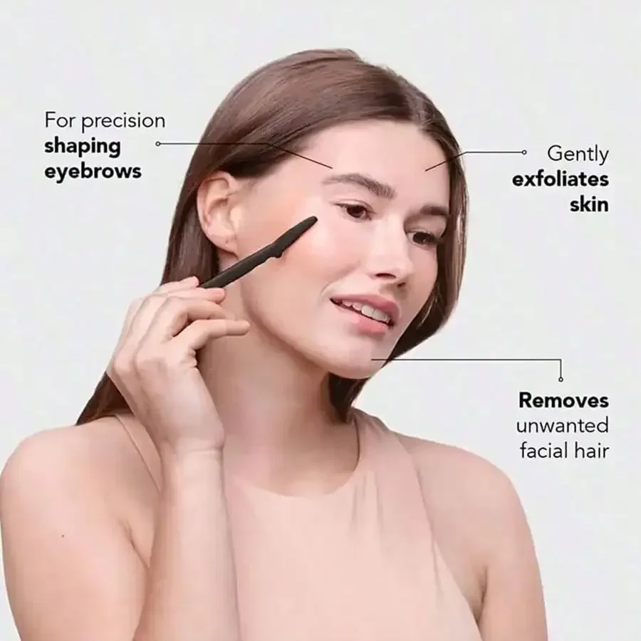 6/12pcs Eyebrow Shaper Shavers Trimmers for Women Men Face Hair Removers Multipurpose Exfoliating Facial Black