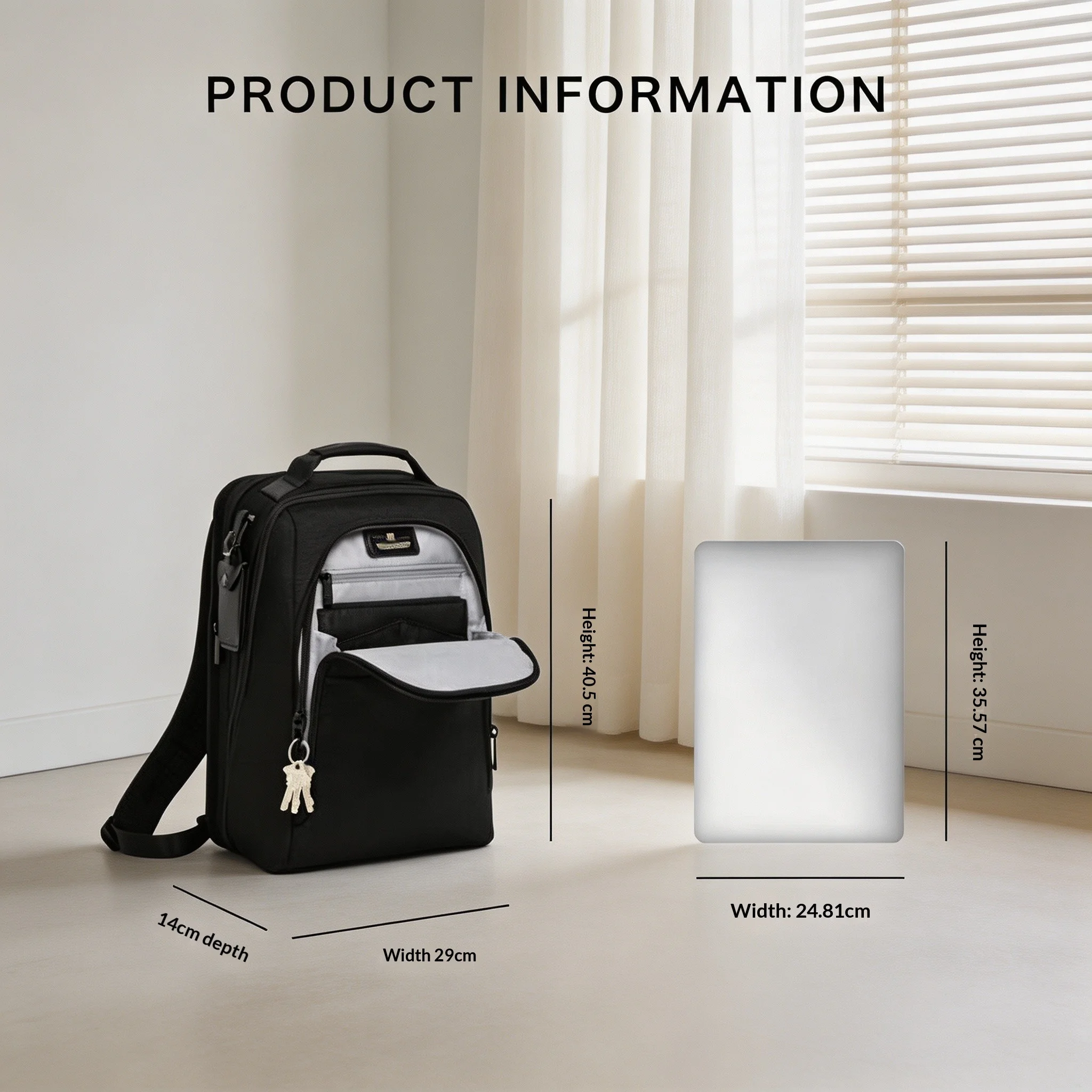 Business Casual Men Backpack, Upgraded Classic Ballistic Nylon Rucksack for Commute Travel & Daily Life view 6