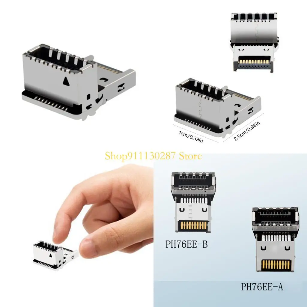 

J1HC Right Angled USB3.1 10Gbps Adapter Prevents Cable Compression in PC Systems