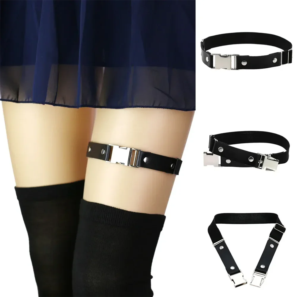 Punk JK calf clip suspender sock buckle anti slip fixed leg loop sock clip punk thigh strap dance leg chain accessories