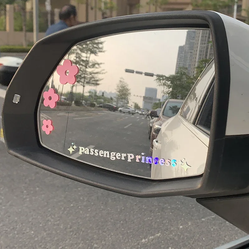 2 pçs espelho decoração adesivo passageiro princesa estrela espelho decalque adesivo espelho retrovisor carro decoração de vinil engraçado decalque