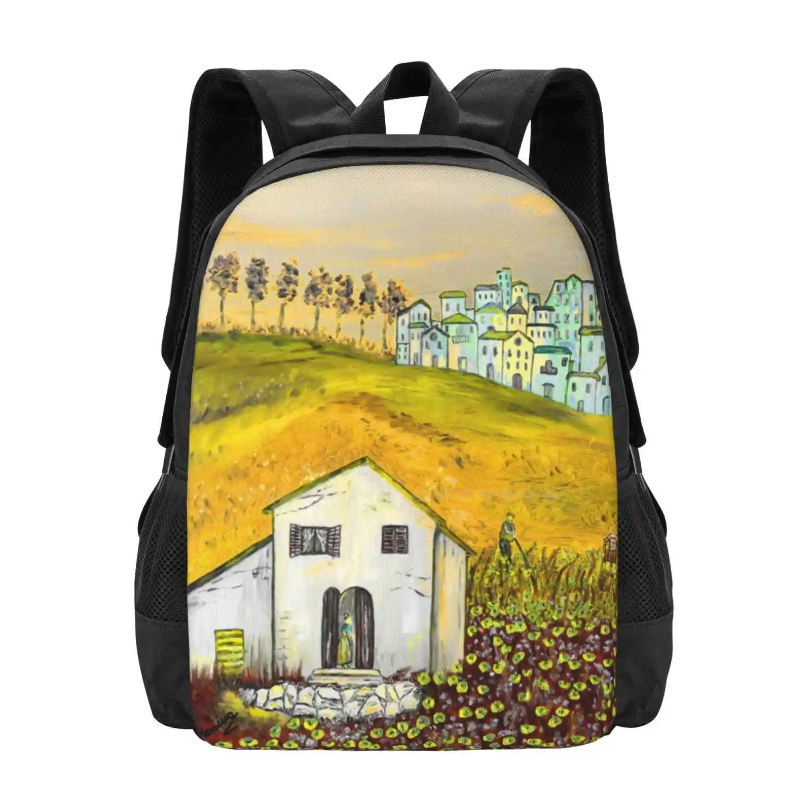 L'Ultima Fatica Hot Sale Schoolbag Backpack Fashion Bags Oil Painting Loredana Traditional Painting Italian Artist Landscape