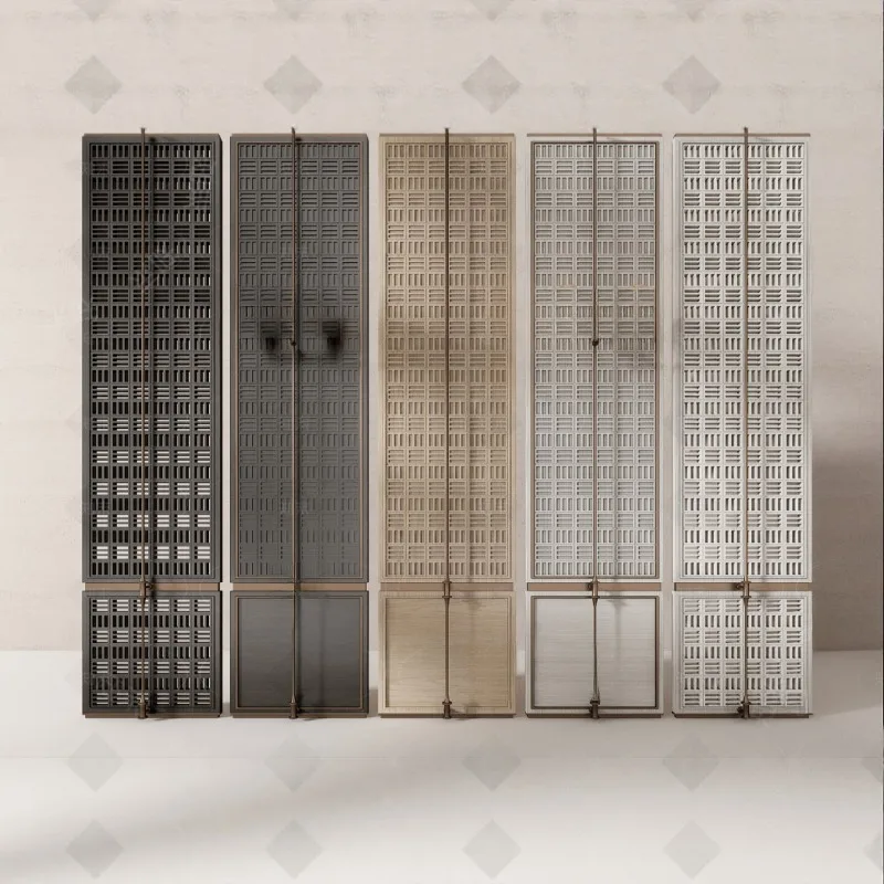 Customized sales department Stainless steel screen Hotel lobby Clubhouse Metal engineering Partition Laser hollow louver grille