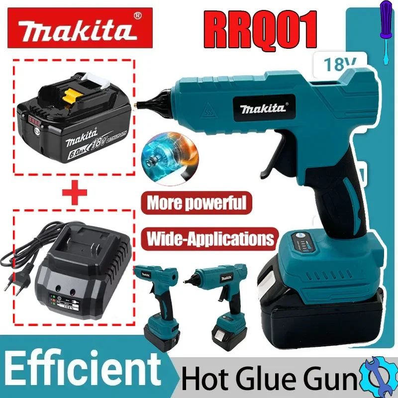 

Электрический клеевой пистолет Makita 18В с литий-ионным аккумулятором для DIY-проектов, упаковки и декора, с зарядным устройством