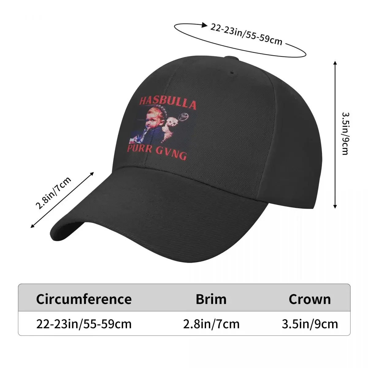 Fashion Unisex Hasbulla Purr Gang Baseball Cap Adult Adjustable Dad Hat Men Women Hip Hop Snapback Caps Trucker Hats image 4