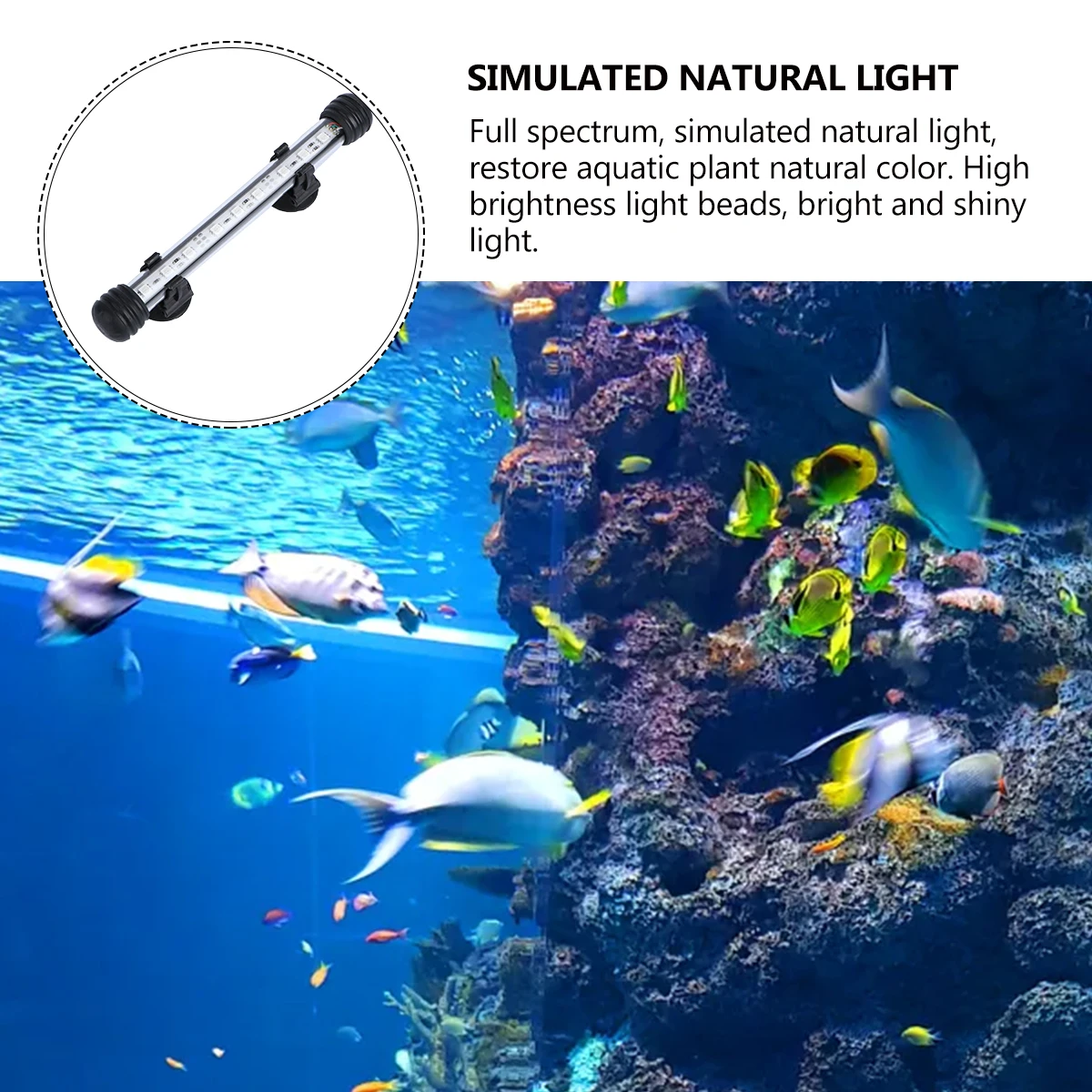 

1Set Remote Control LED Light Full Spectrum High Brightness Waterproof Aquarium Lamp for Fish Tank 29Cm 24 Key Au Plug White