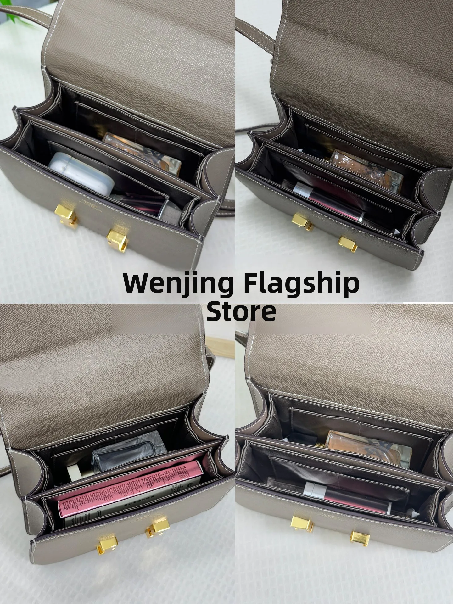 Wenjing Herms Constance18 23 Inner Storage Bag Light Nylon Pure Color Cubic Structure Underarm Bag Storage Organizer