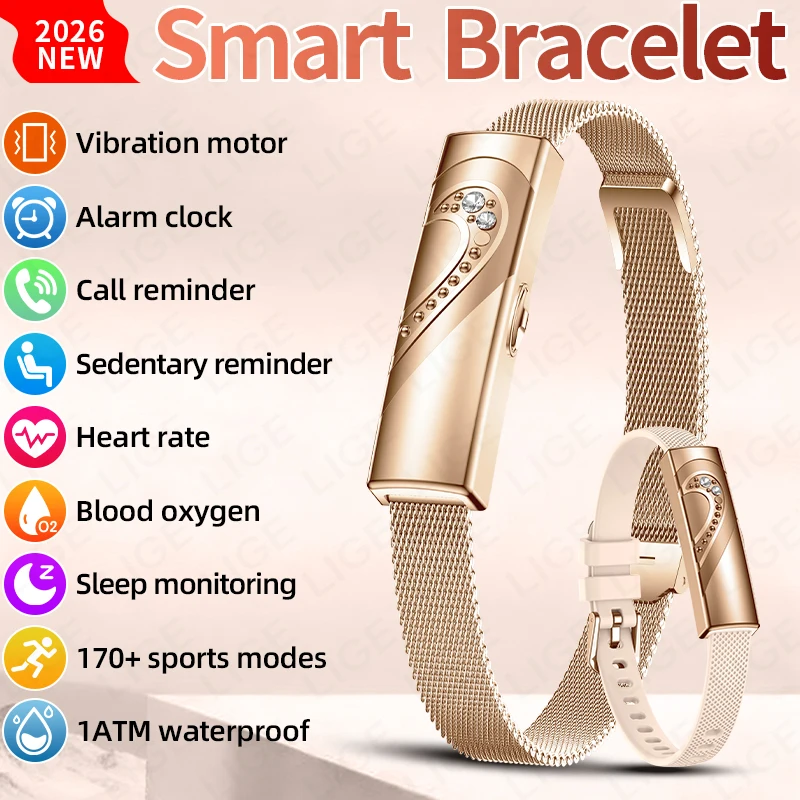 

Новый умный браслет LIGE: подарок на День святого Валентина для женщин, умные часы с функцией напоминания о звонках, подарок любви, спортивный фитнес-трекер, умный браслет.