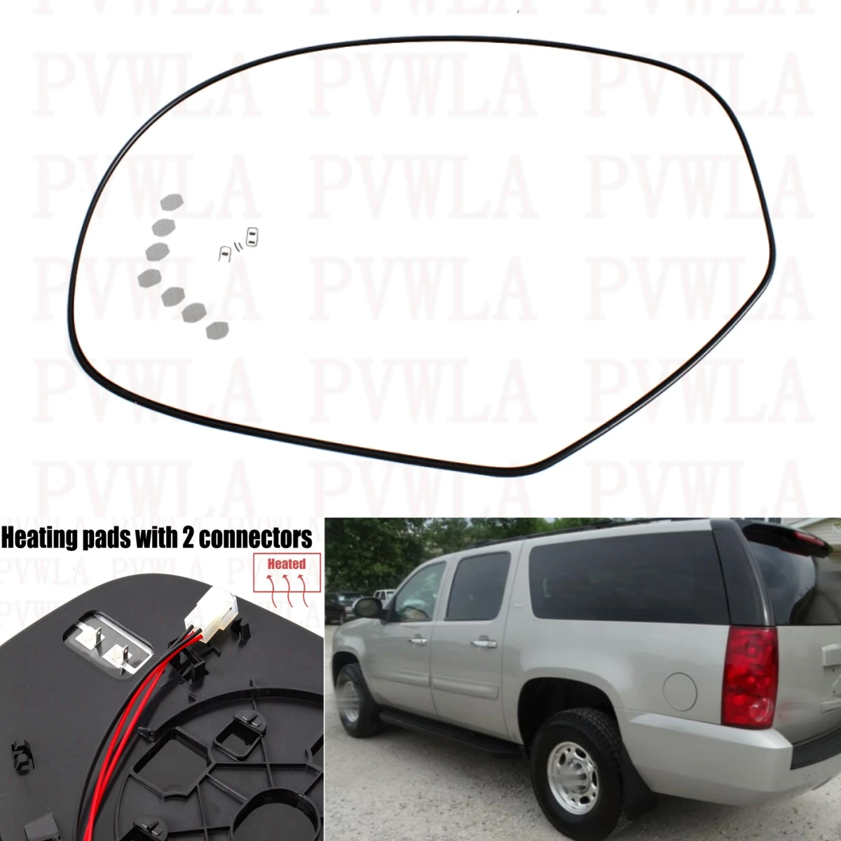 Left Side Heated Blind Spot Turn Light Mirror Glass 20778440 For GMC Yukon XL 1500 / 2500 2009 2010 2011 2012 2013 2014