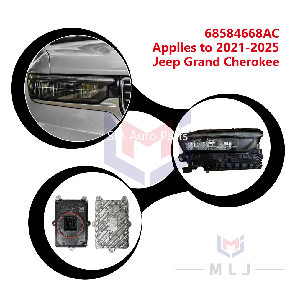 

Подходит для Jeep Grand Cherokee 2021-2025 68584668AC Модуль фар Светодиодный модуль драйвера фар Ангельские глазки