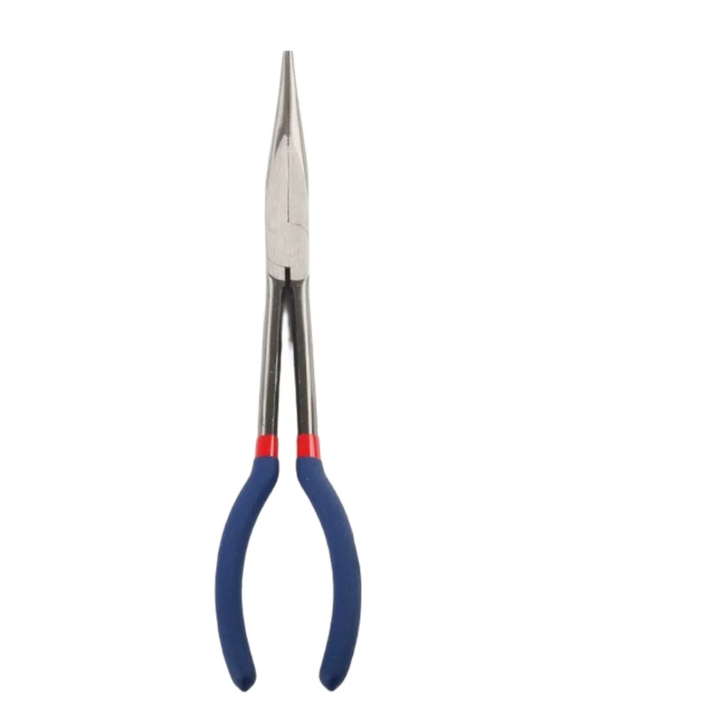 280mm Long Nose Pliers Set with 45 Degree Bent Tip and 90 Degree O Ring Clamp Head for Mechanical Assembly and Repair