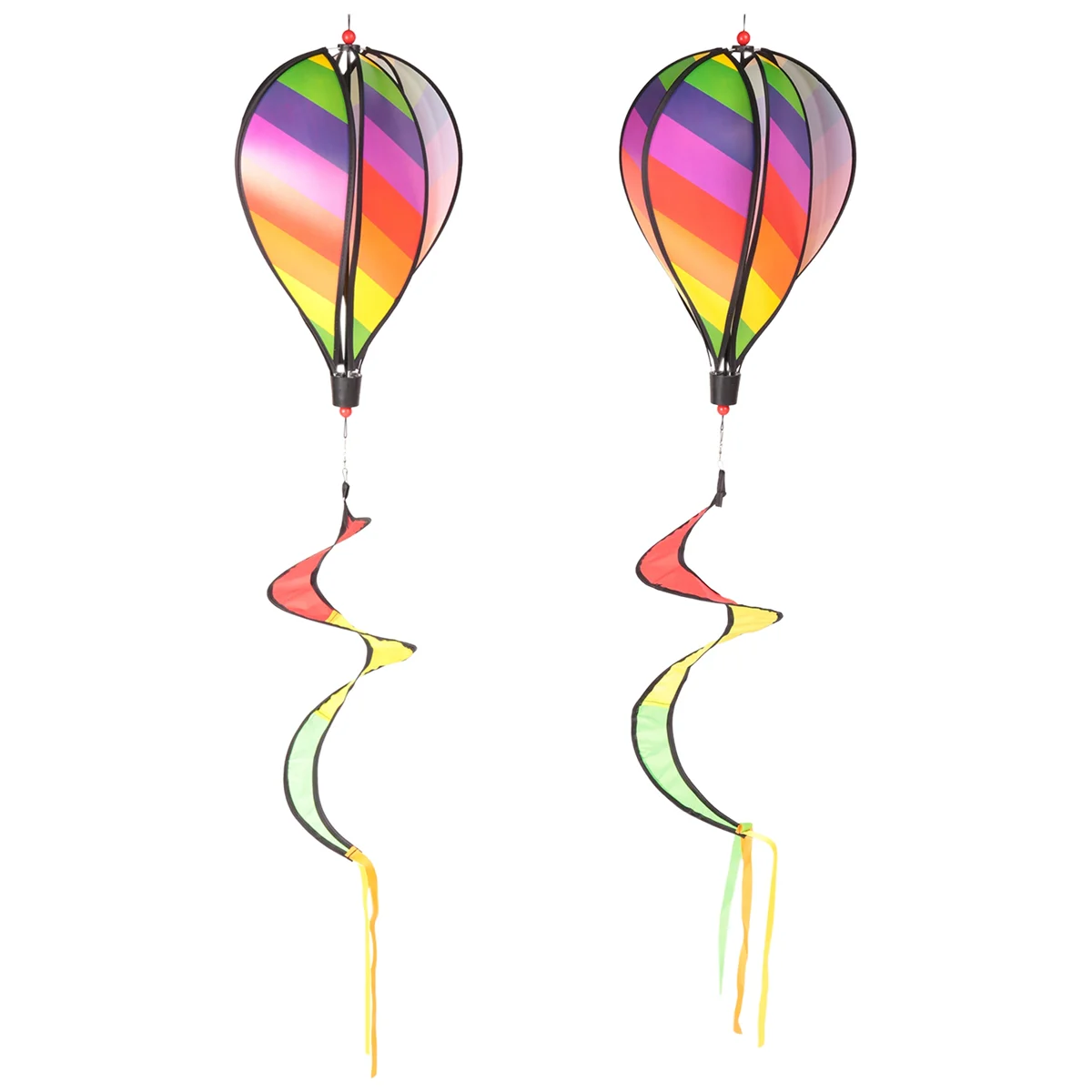 ABLQ 2PCS Balloon Wind Spinner Striped Windsock Balloon Yard Decor Spiral Balloon Windmill