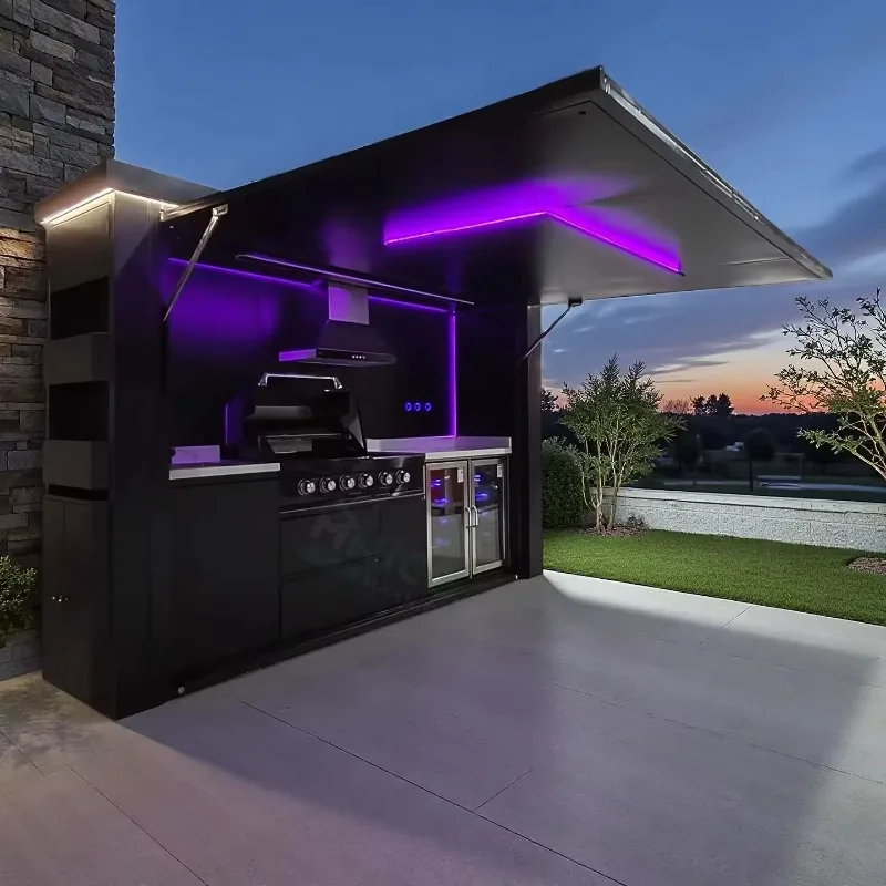 Customized Outdoor Kitchen Covered Outdoor Kitchen Easily Assembled Outdoor Kitchen with Equipment