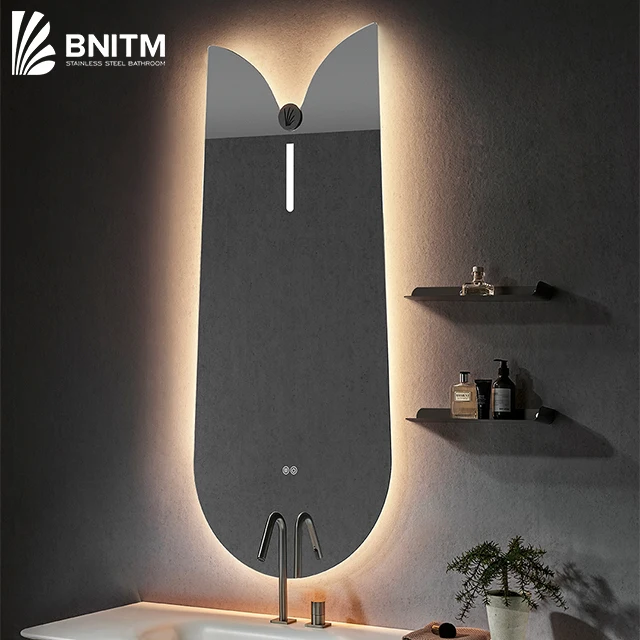 BNITM Custom Size Frameless Illuminated LED Bathroom Mirror Makeup Mirror Salon Mirror With LED Lights