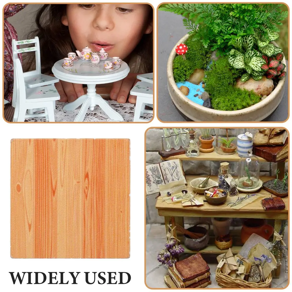 27 Uds. Alfombras de suelo de madera, muebles, adornos, tableros en miniatura de juguete, suelos de Chocolate, suelos de oficina