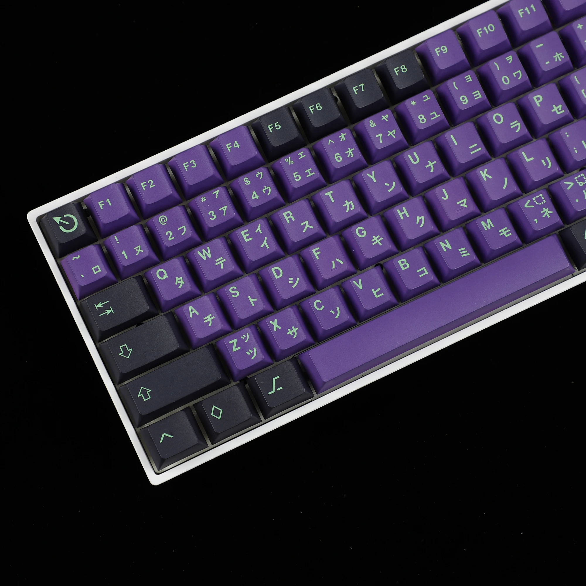 Teclado mecânico de perfil cereja, PBT Keycaps para TKL 61, 64, 68, 75, 87, 96, 104, 108, teclado MX, roxo, 129 Key Dye Sub PBT, 61 teclas