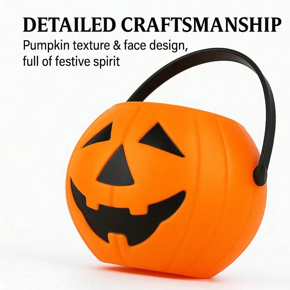 دلو حلوى اليقطين الصغير، ضروري لحفلات الهالوين، حاوية حلوى خدعة أو علاج، صندوق هدايا ديكور منزلي احتفالي #2