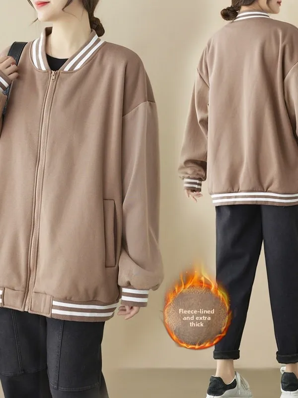 

Faionable Thiened Fce Women's Jaet Casual Artistic Sle Versatile Cotton Coat Large Size Comfortable Winter Outerwear