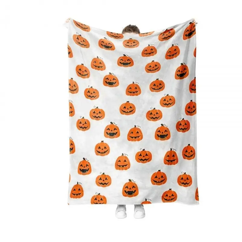 

Kawaii Halloween Blanket Pumpkin Festival Student Dormitory Flannel Blanket Sofa Cover Blankets Nap Blanket Girl's Gifts Toys
