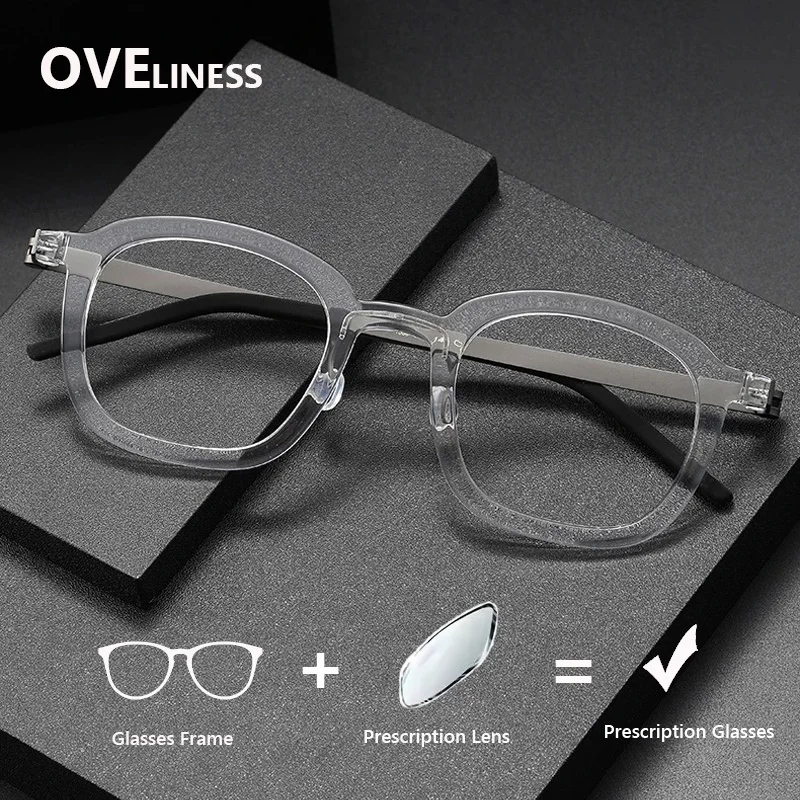 

2026 pure Titanium Screwless Eyewear Prescription Eyeglasses Frame Women Round Myopia Optical Denmark Korean Glasses Frame Men